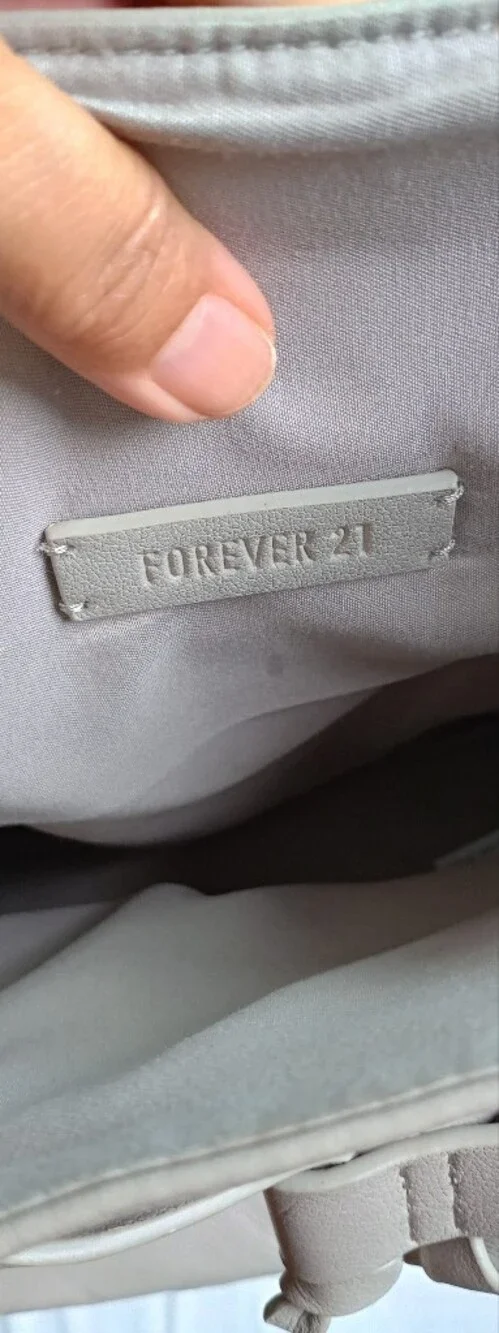 Forever 21 Light Gray Drawstring Backpack